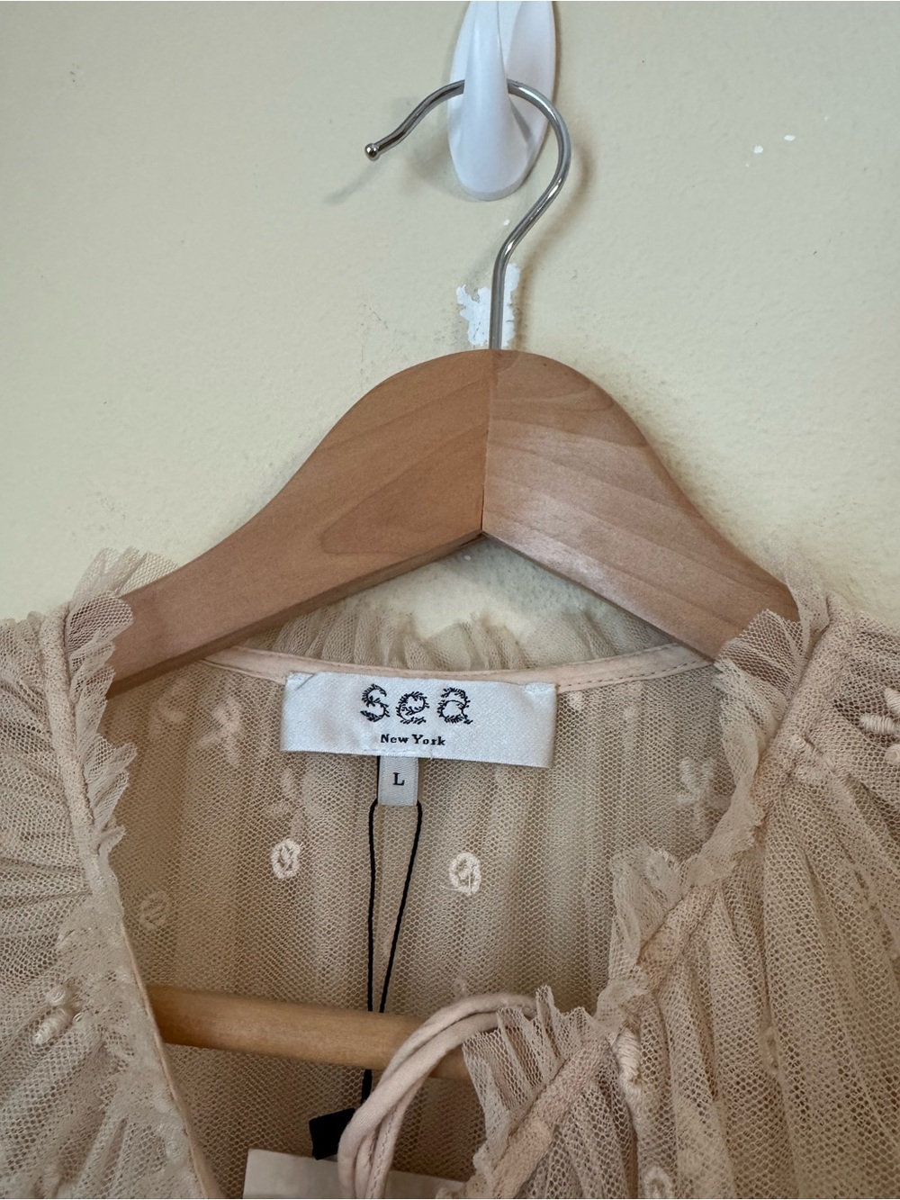 Sea New York New Bronte Embroidered Top Blush Large - Picture 2 of 6